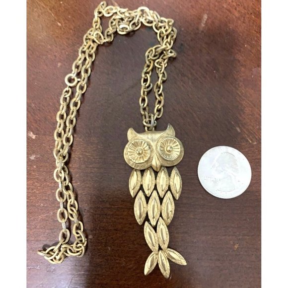 Avon 1970s Articulated Owl Necklace — 24” - Picture 4 of 6